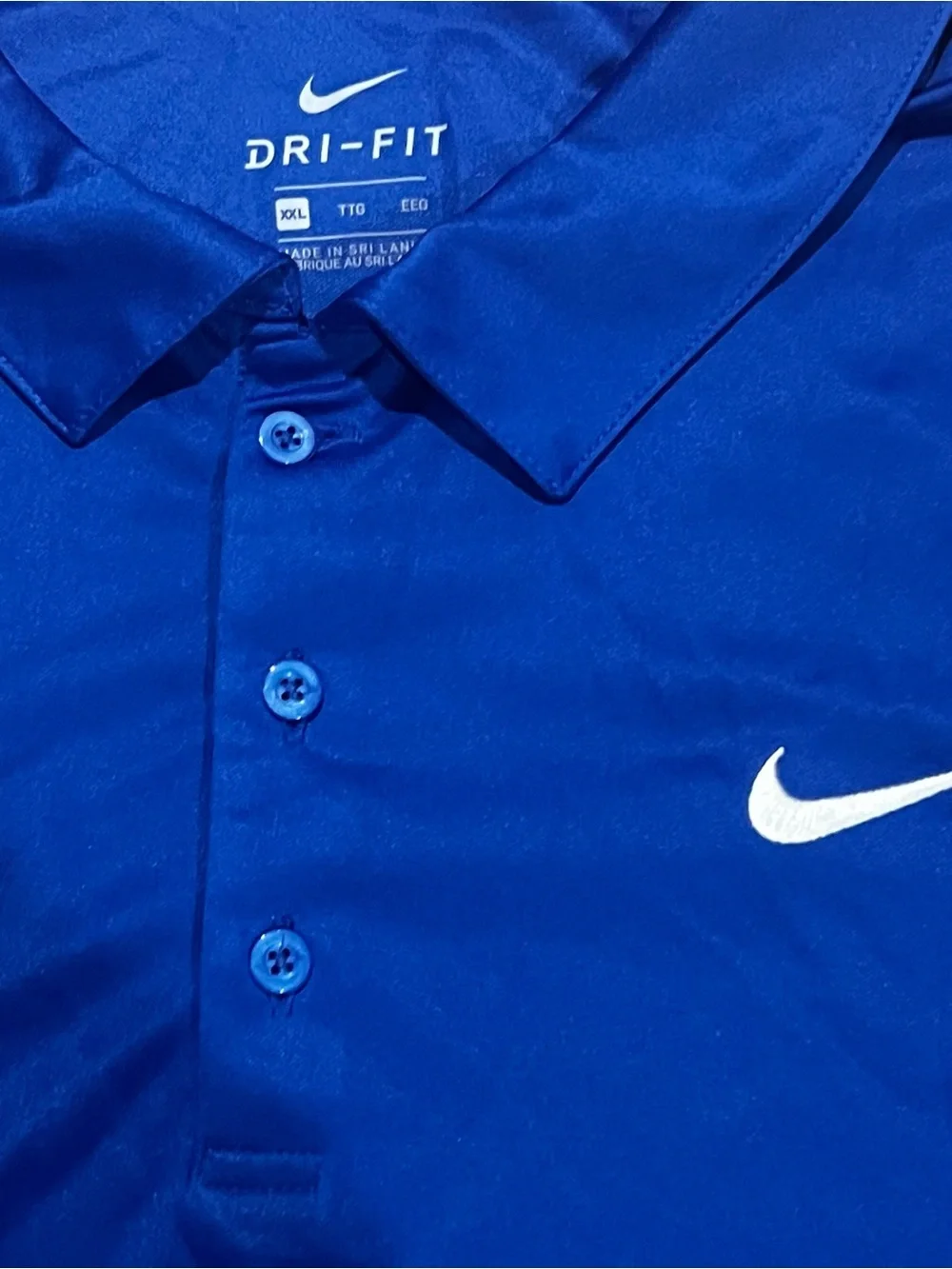 Nike Men's Dri-FIT Polo in Royal Blue with White Swoosh size XXL